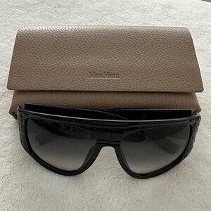 MaxMara Black Sunglasses with Tan Case